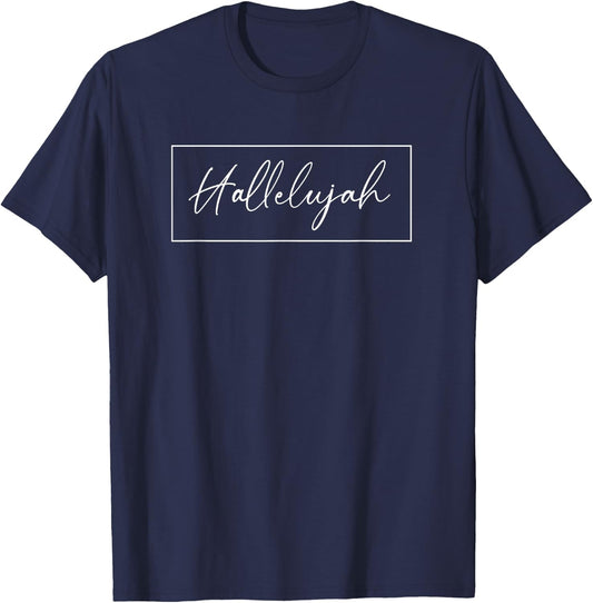 Hallelujah Church Jesus Christ Christian T-Shirt - T-Shirt | Navy