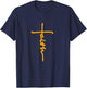Christian Faith Cross Orange Believers Christians Religious T-Shirt - T-Shirt | Navy