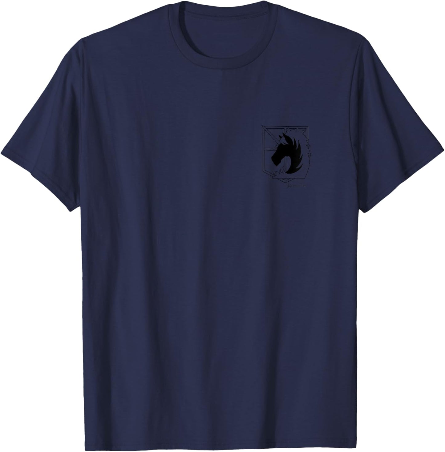 Attack on Titan Military Police Regiment Small Pocket Logo T-Shirt - T-Shirt | Navy
