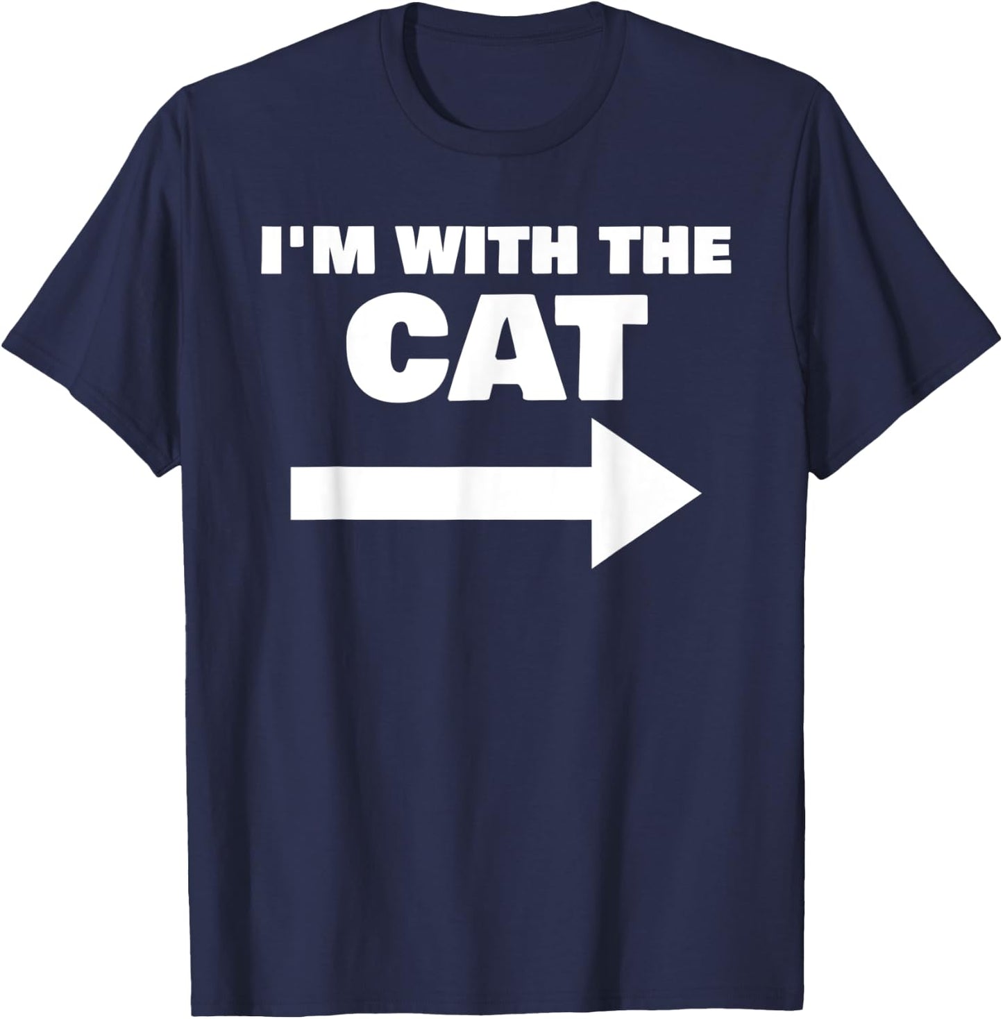 I'm With The Cat Funny Matching Halloween Couple Costume T-Shirt - T-Shirt | Navy