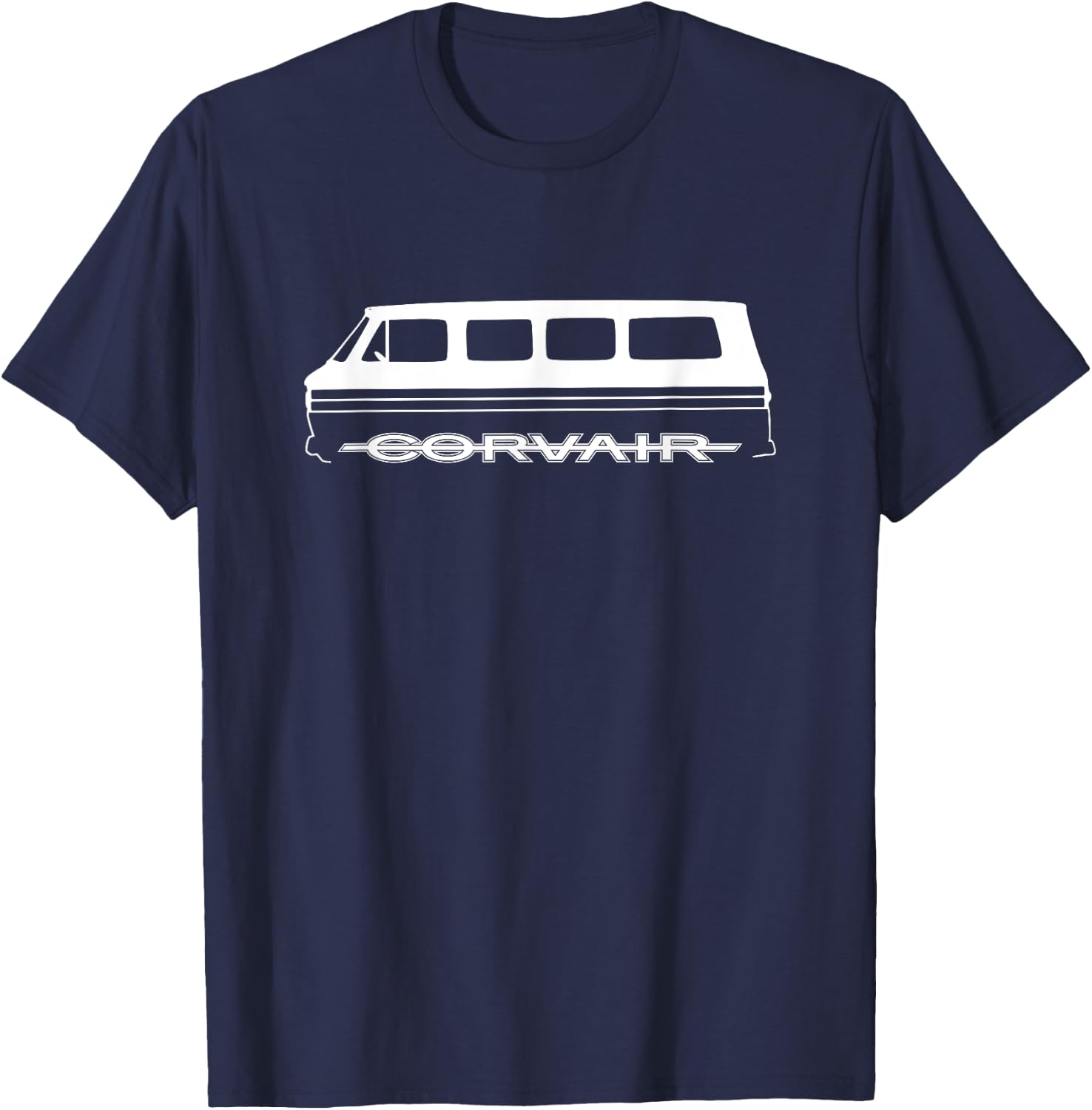 Corvair Addict Corvair FC Greenbrier Van - Men's Black Short Sleeve Classic Fit - Small T-Shirt - T-Shirt | Navy