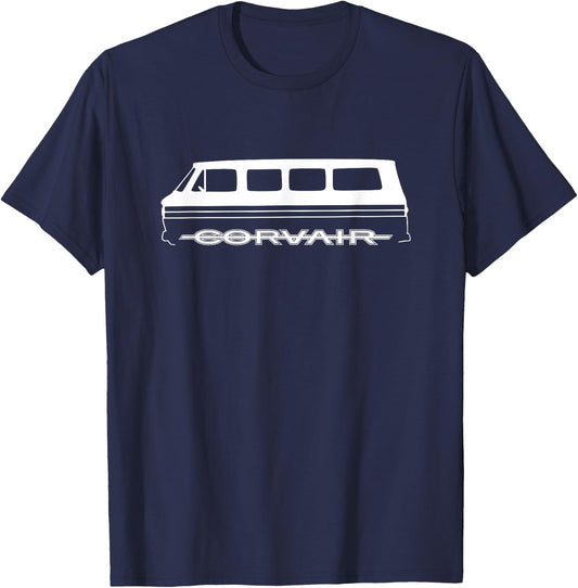 Corvair Addict Corvair FC Greenbrier Van - Men's Black Short Sleeve Classic Fit - Small T-Shirt - T-Shirt | Navy