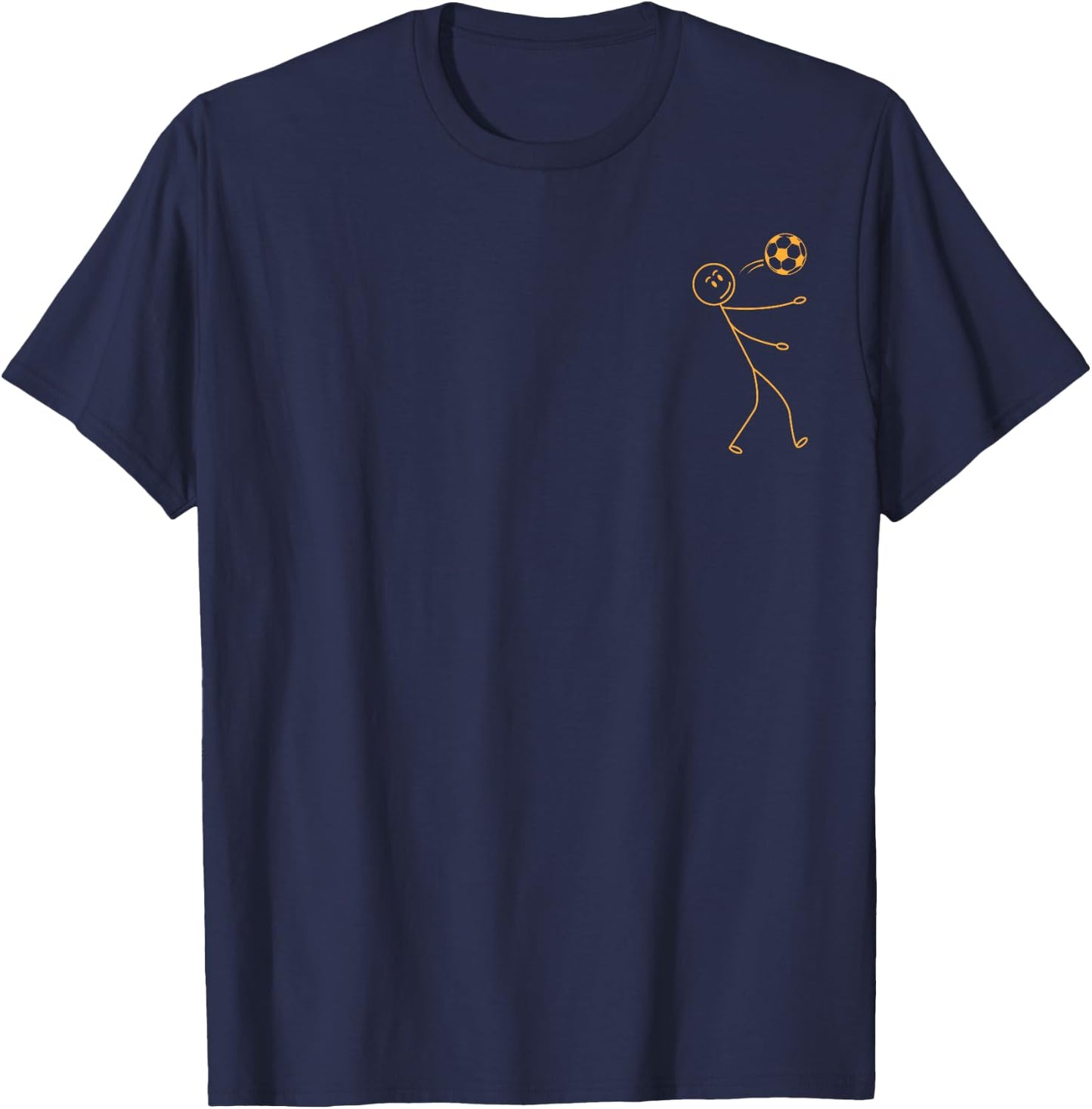 Soccer Stick Figure Soccer Player Funny Stick Figure Soccer T-Shirt - T-Shirt | Navy