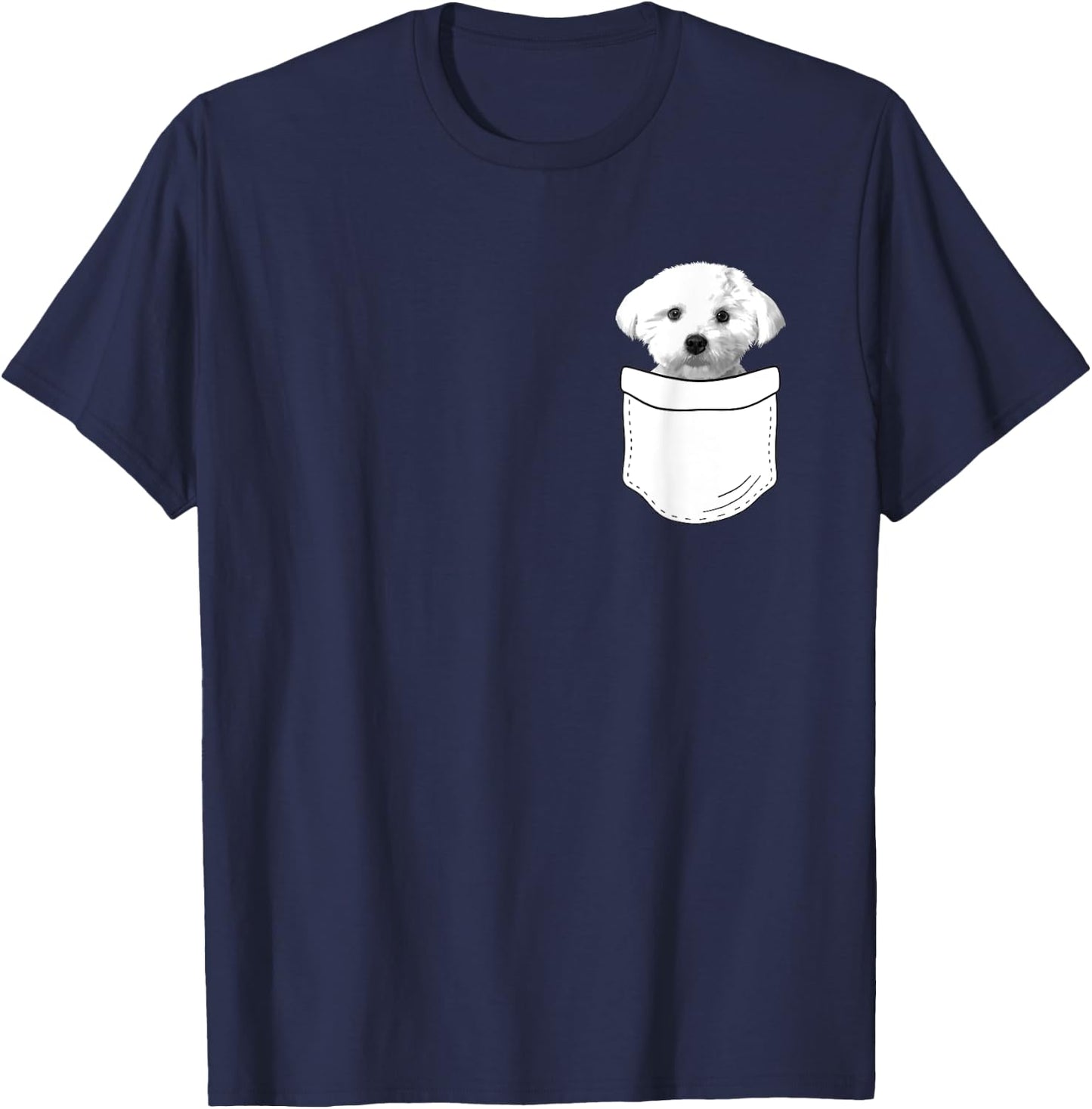Cool Maltese Art Women Dog In A Pocket Dog Trainer T-Shirt - T-Shirt | Navy