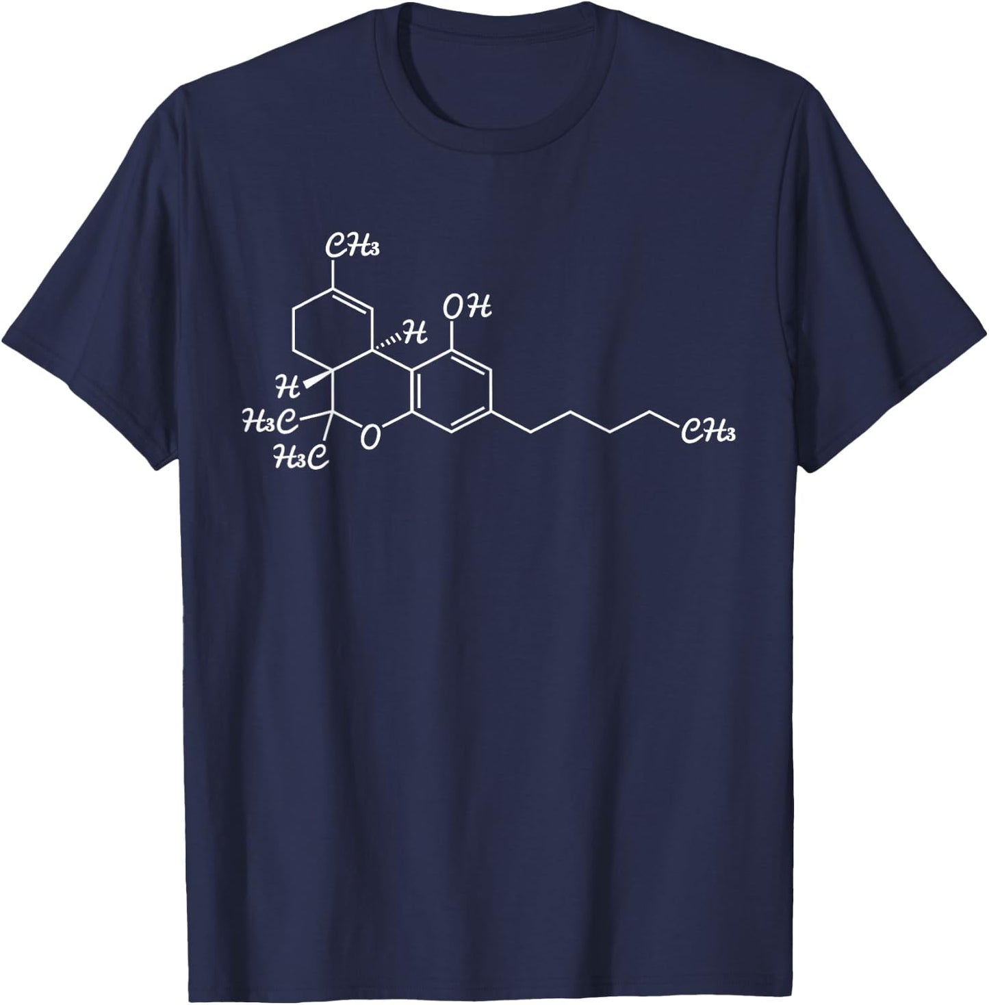 Structural Formula Medical Cannabis THC USA Hemp Weed Reggae T-Shirt - T-Shirt | Navy