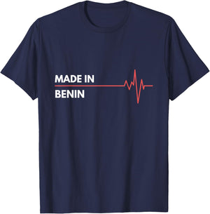 Made In Benin Born In Country Of Birth T-Shirt - T-Shirt | Navy