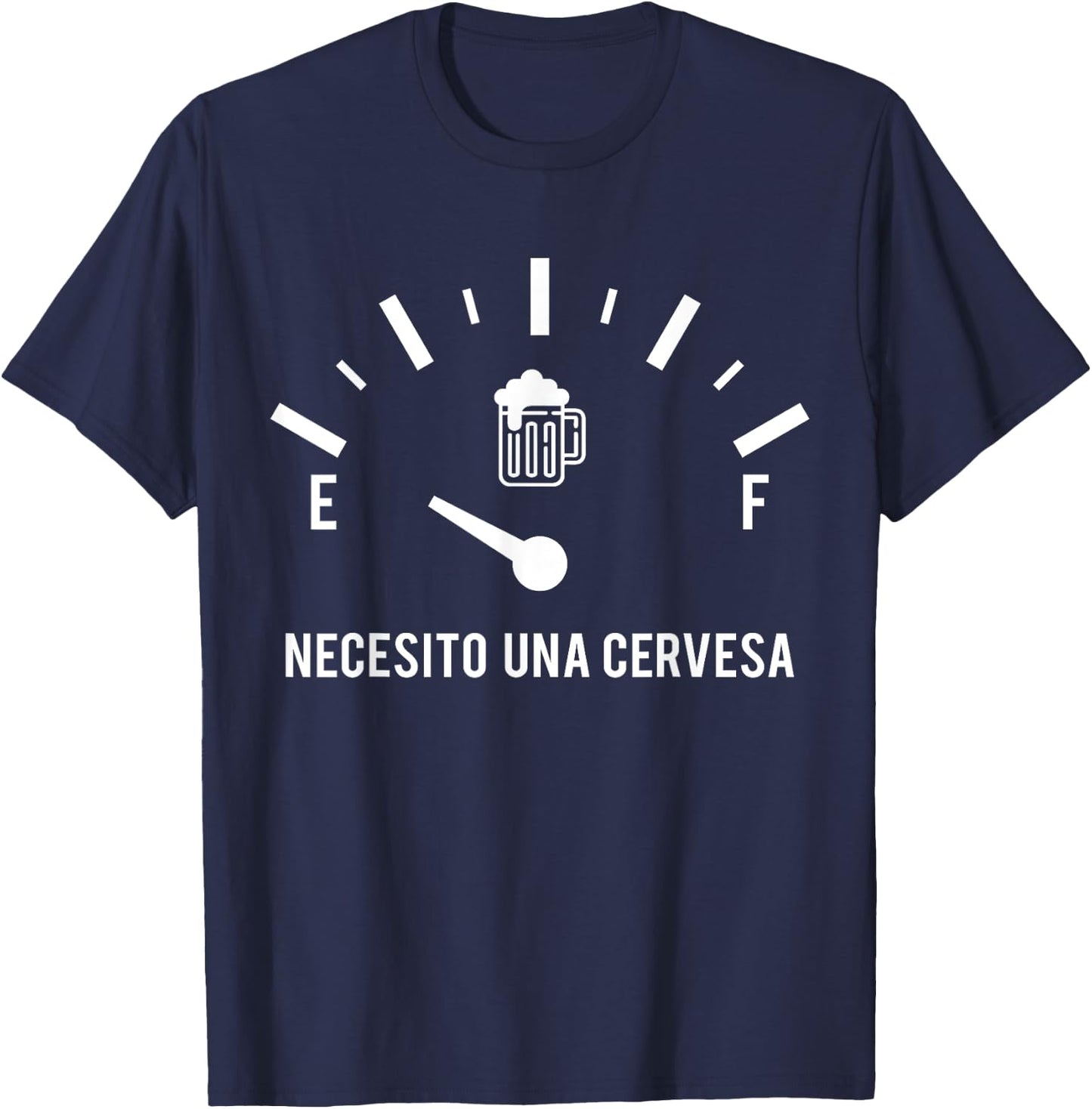Mexican Beer Necesito Una Cervesa Funny Spanish I Need Beer T-Shirt - T-Shirt | Navy