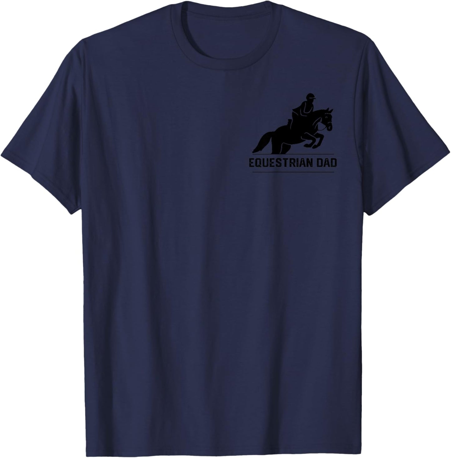 Equestrian dad life messy bun hair Horse Show dad Horseback T-Shirt - T-Shirt | Navy
