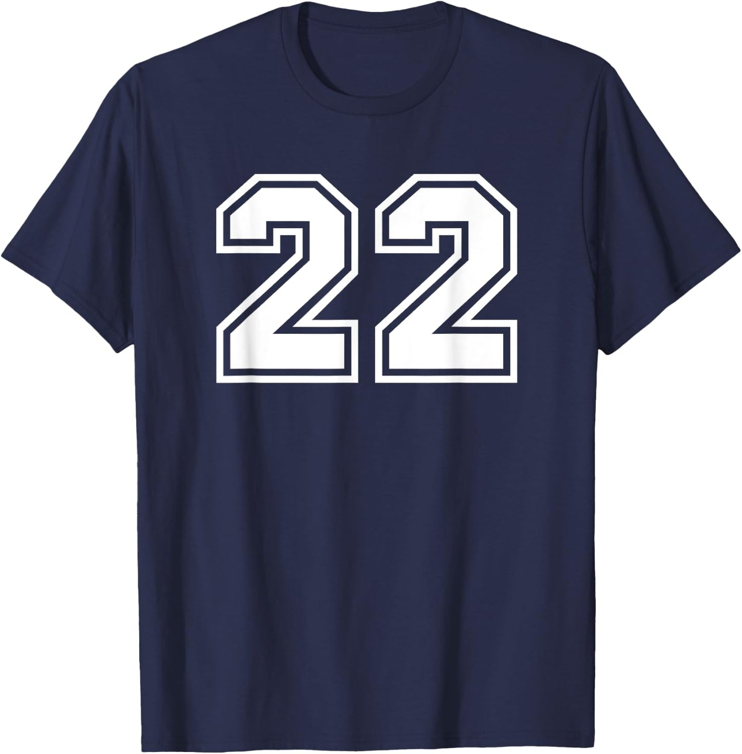 Number #22 Sports Jersey Lucky Favorite Number T-Shirt - T-Shirt | Navy