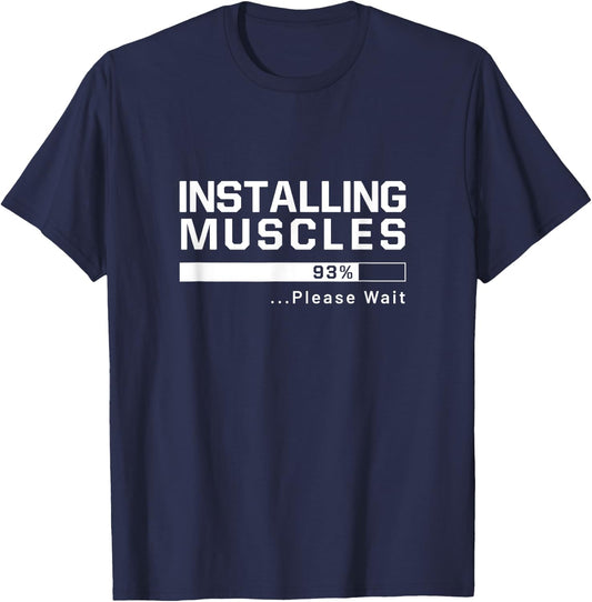 Installing muscles funny gym lover workout gift T-Shirt - T-Shirt | Navy