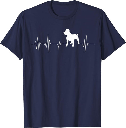 Pitbull Heartbeat - Pet Trainer Canine Lover Dog Lover Men Women Kids T-Shirt - T-Shirt | Navy