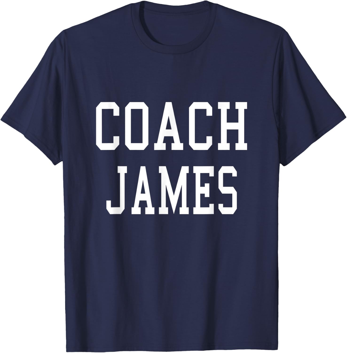 Coach JAMES Custom Football Soccer Baseball Team T-Shirt - T-Shirt | Navy