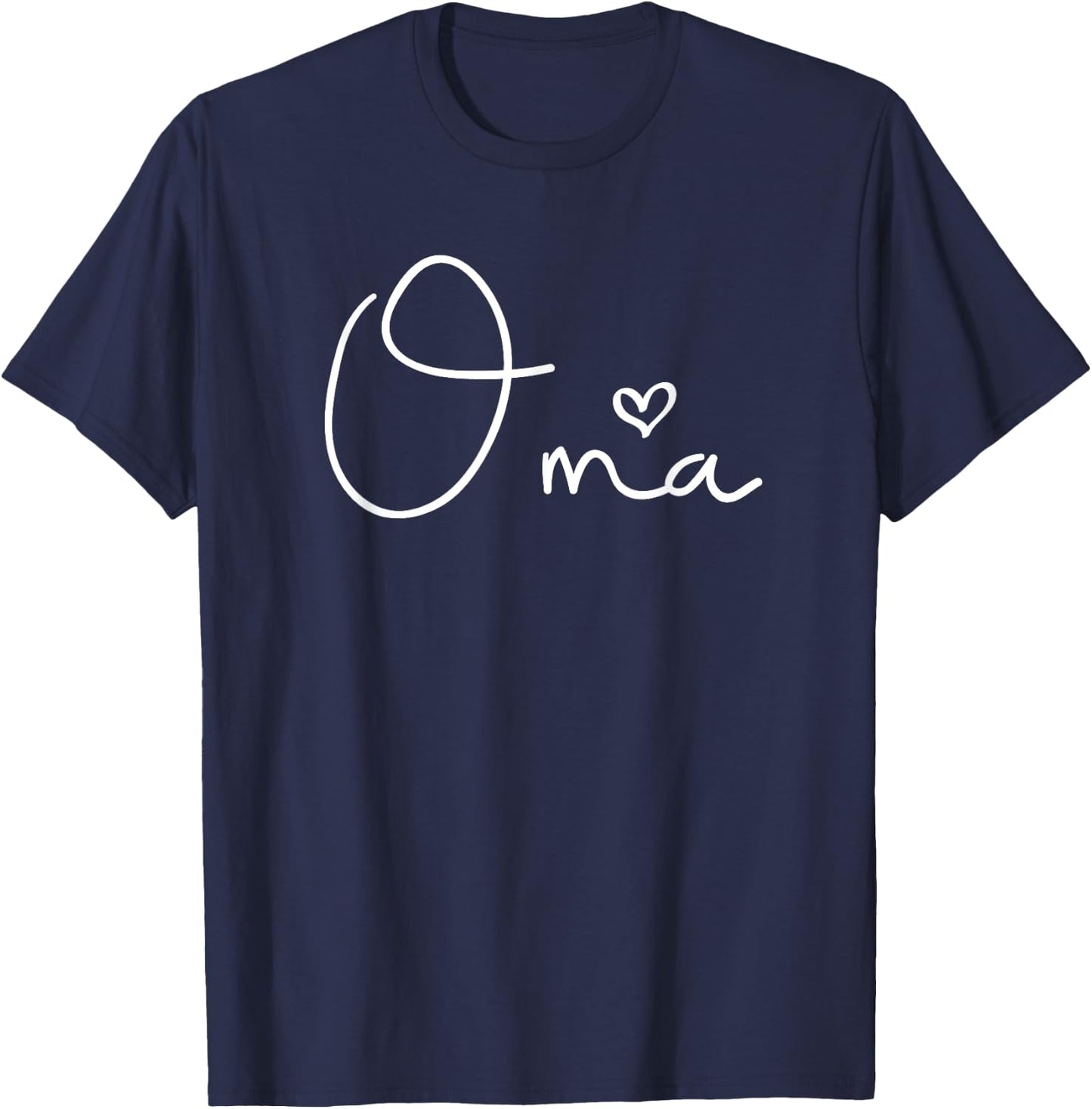 Oma Heart Grandma Christmas Mother's Day Birthday T-Shirt - T-Shirt | Navy