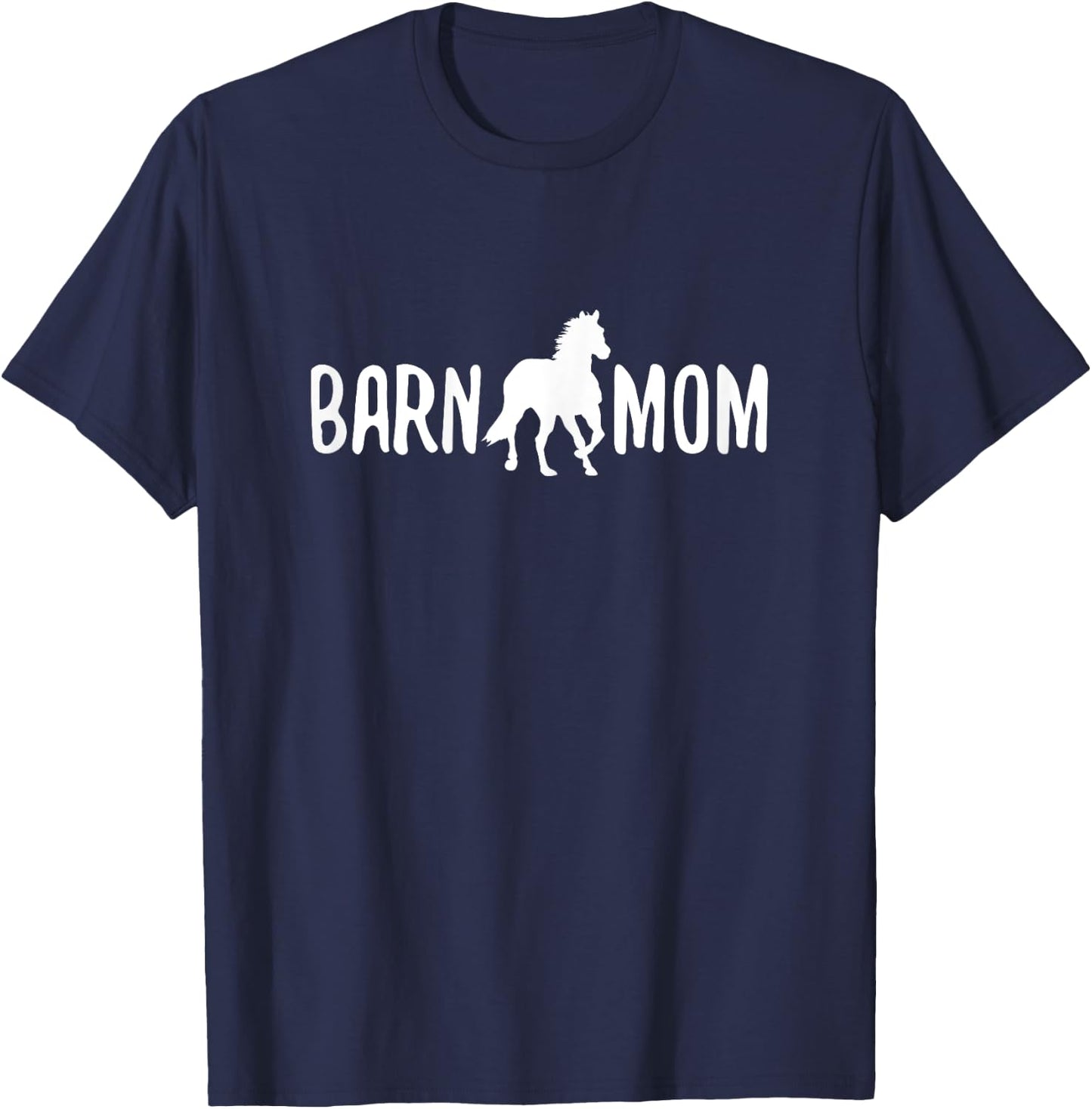 Mom Mommy Girl Horse Riding Barn T-Shirt - T-Shirt | Navy