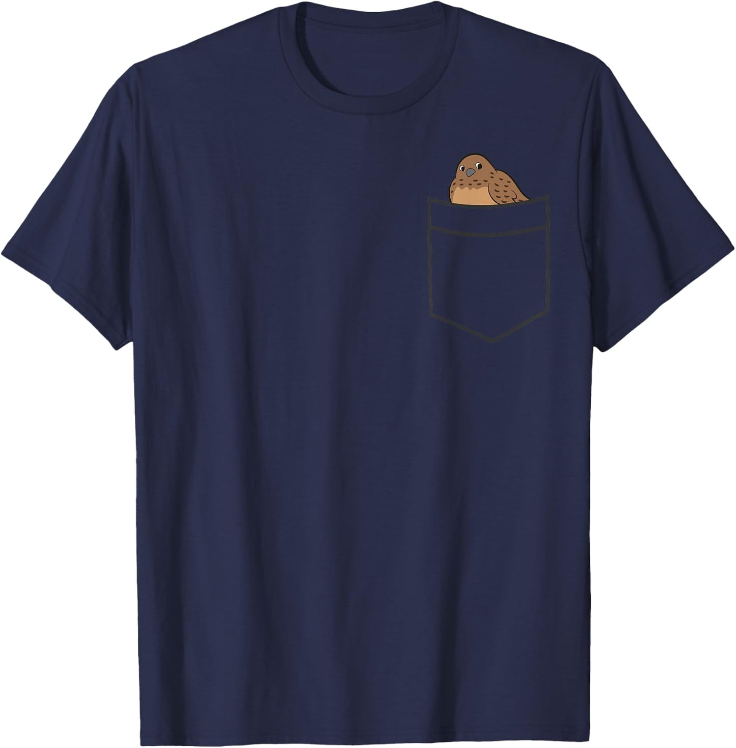 Quail Bird In A Pocket Cute Pocket Quail T-Shirt - T-Shirt | Navy
