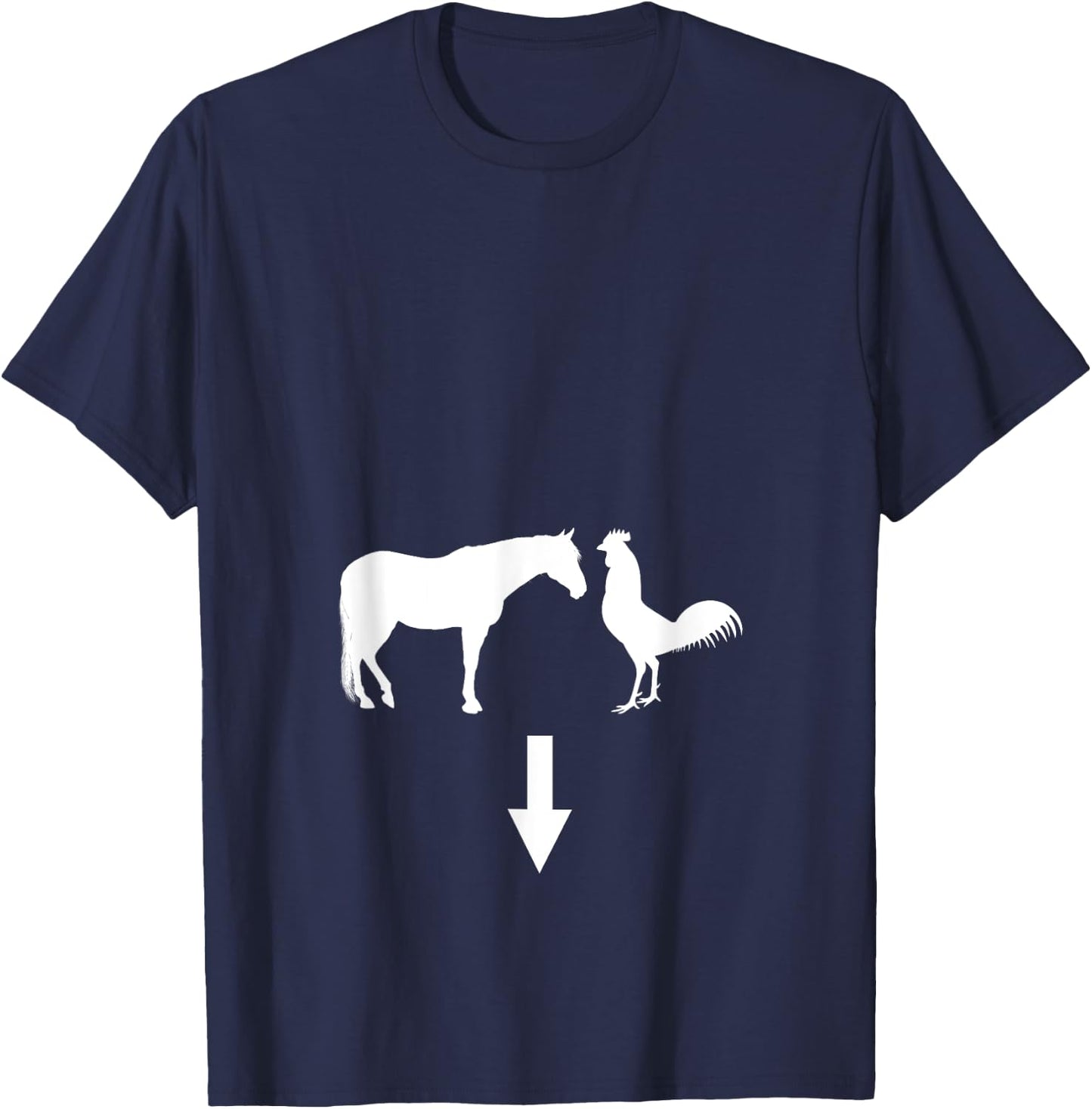 Funny Horse Cock Rooster T-Shirt - T-Shirt | Navy