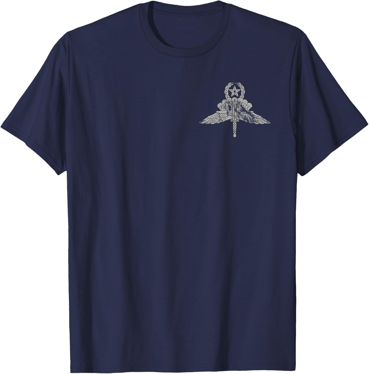 Master Military Freefall Parachutist Badge Army Distressed T-Shirt - T-Shirt | Navy