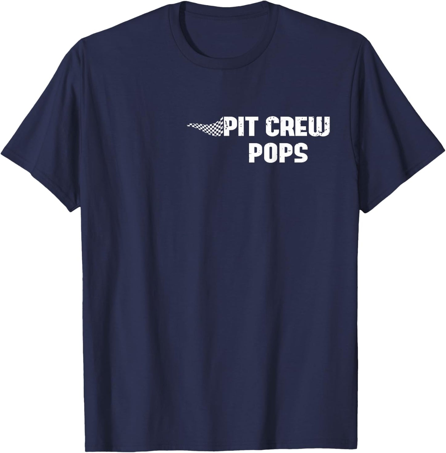 Pit Crew Pops Racing Car Family Matching Birthday Party T-Shirt - T-Shirt | Navy