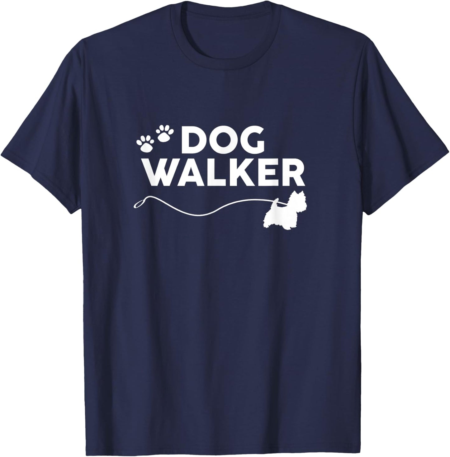 Westie Dog Walker Gifts Cute Dog Lover Walking Rescue Puppy T-Shirt - T-Shirt | Navy