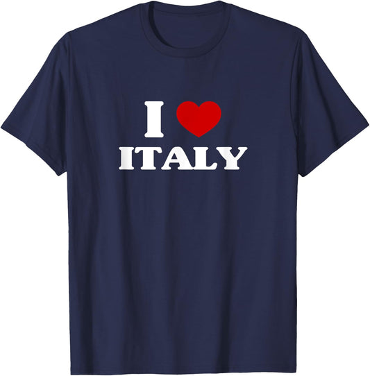 Italy I Heart Italy Souvenir I Love Italy T-Shirt - T-Shirt | Navy