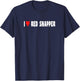 Vintage Love Red Snapper I Love Red Snapper T-Shirt - T-Shirt | Navy