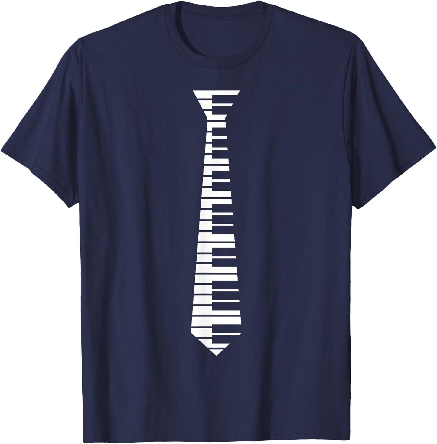 Piano Neck Tie Funny Humorous Keyboard Music Player, Pianist T-Shirt - T-Shirt | Navy