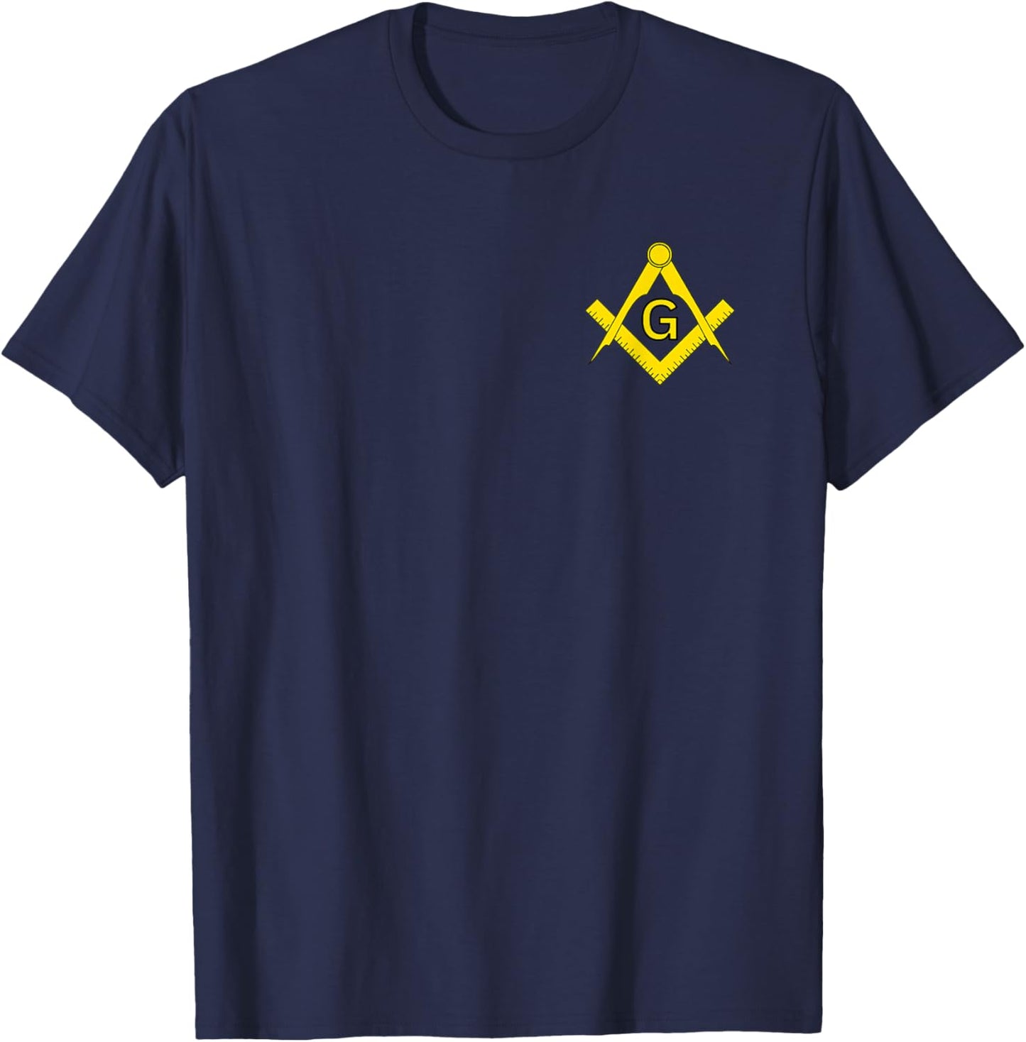 Square and Compasses - Gold T-Shirt - T-Shirt | Navy