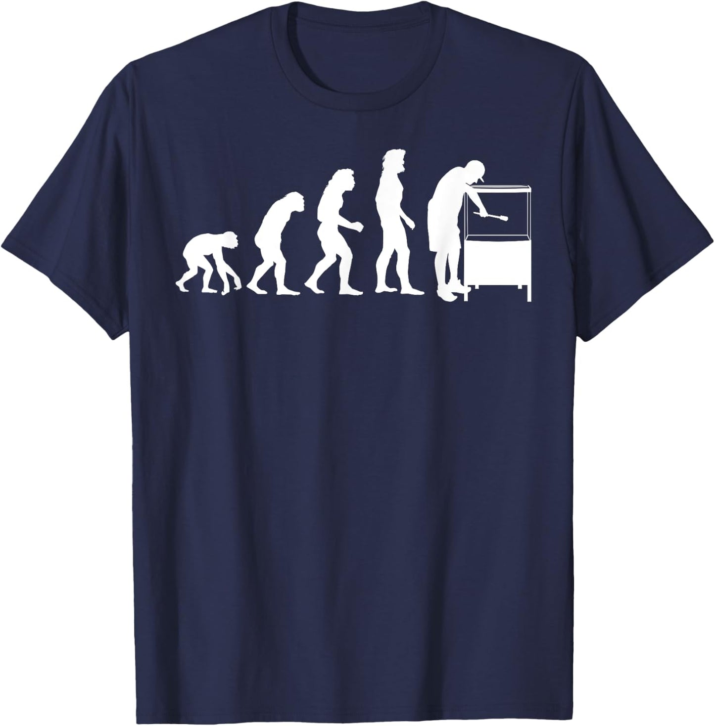 Funny Aquarium Gift Fish Tank Lover Men Women Evolution T-Shirt - T-Shirt | Navy