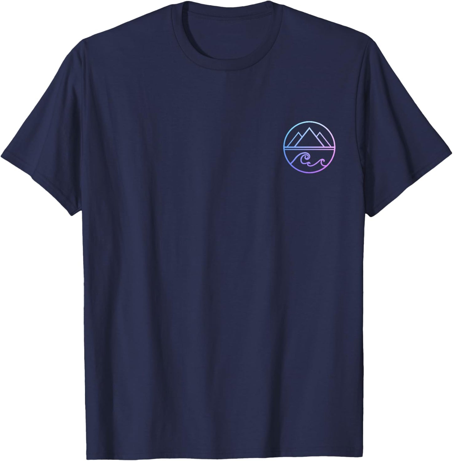 Mountains Waves Nature Outdoor Surf Hiking Surfer T-Shirt - T-Shirt | Navy