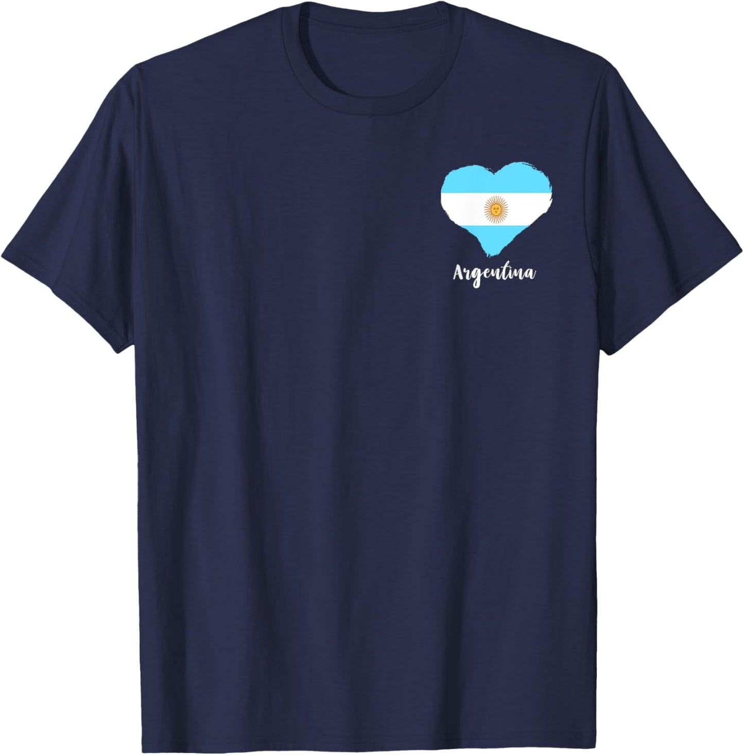 Argentina Heart Argentina Flag Sun Of May Argentinian Pride T-Shirt - T-Shirt | Navy