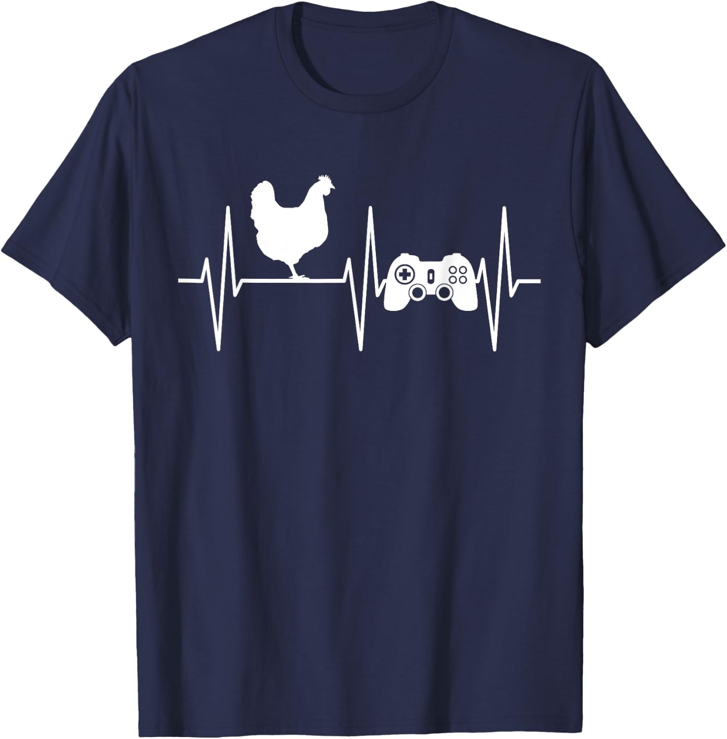Chicken Shirt Funny Video Gamer Chicken Farmer Chicken Lover T-Shirt - T-Shirt | Navy