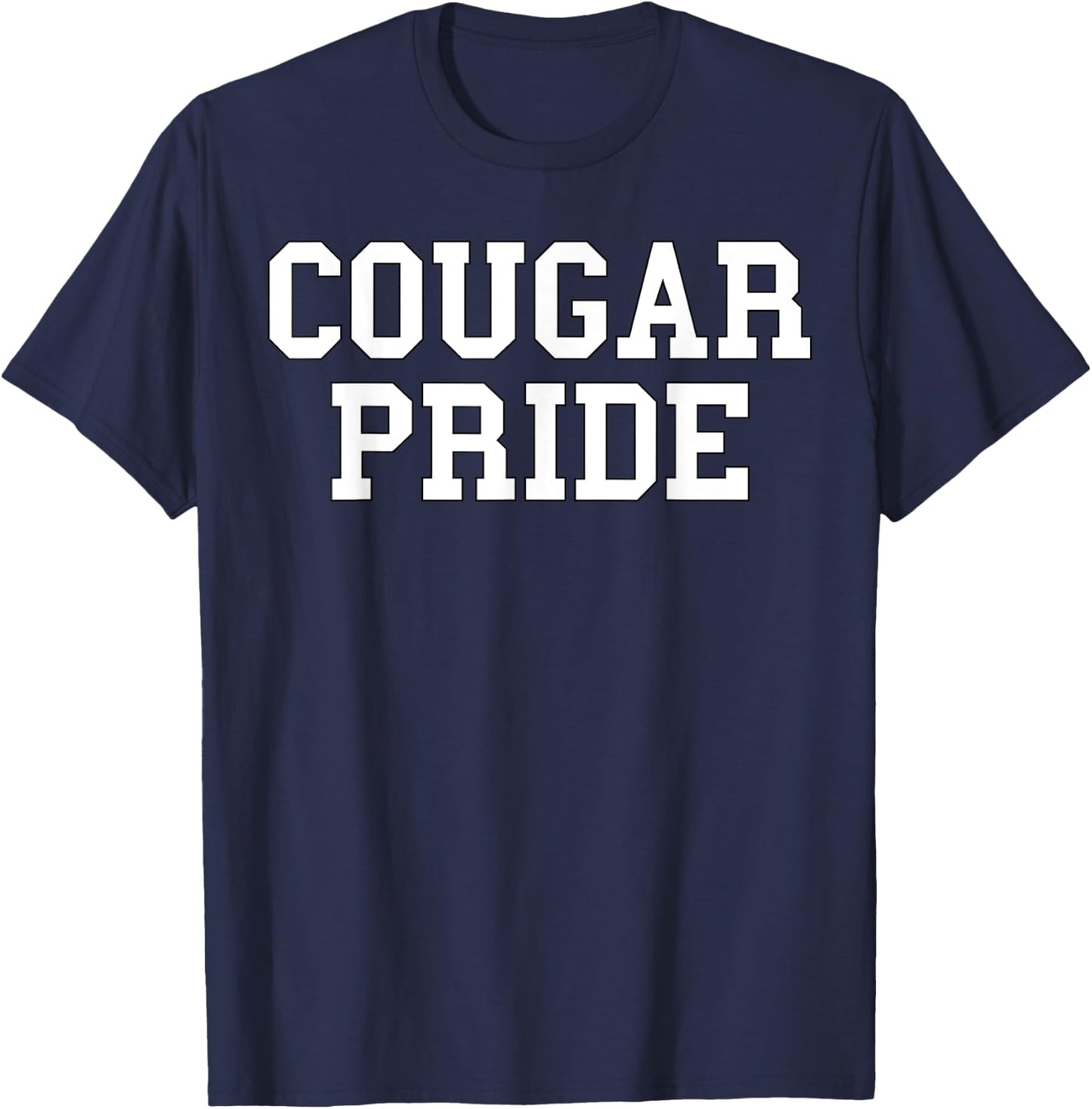 Cougar Pride Sports Fan School Mascot Spirit T-Shirt - T-Shirt | Navy