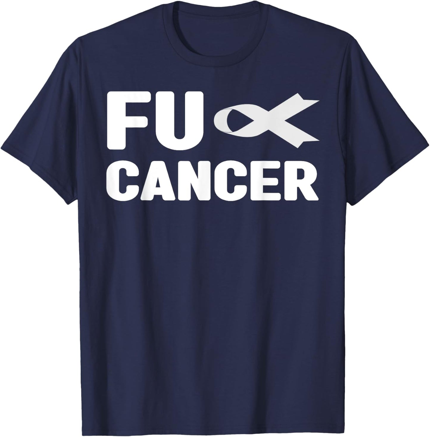 Fu Cancer T Shirt - Fuck Lung Cancer Awareness T-Shirt - T-Shirt | Navy