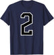 Number #2 White Black Sport Number 2 T-Shirt - T-Shirt | Navy