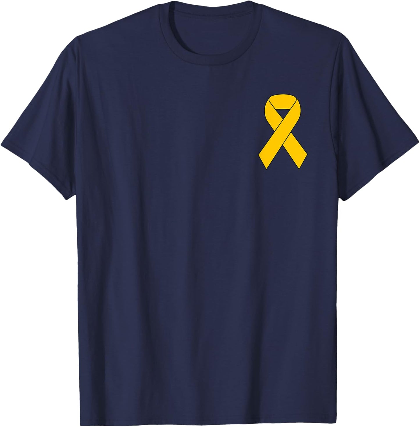 Cute Gold Ribbon Childhood Cancer Awareness Women Men Kids T-Shirt - T-Shirt | Navy