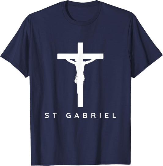 Saint Gabriel the Archangel Traditional Catholic Prayer T-Shirt - T-Shirt | Navy