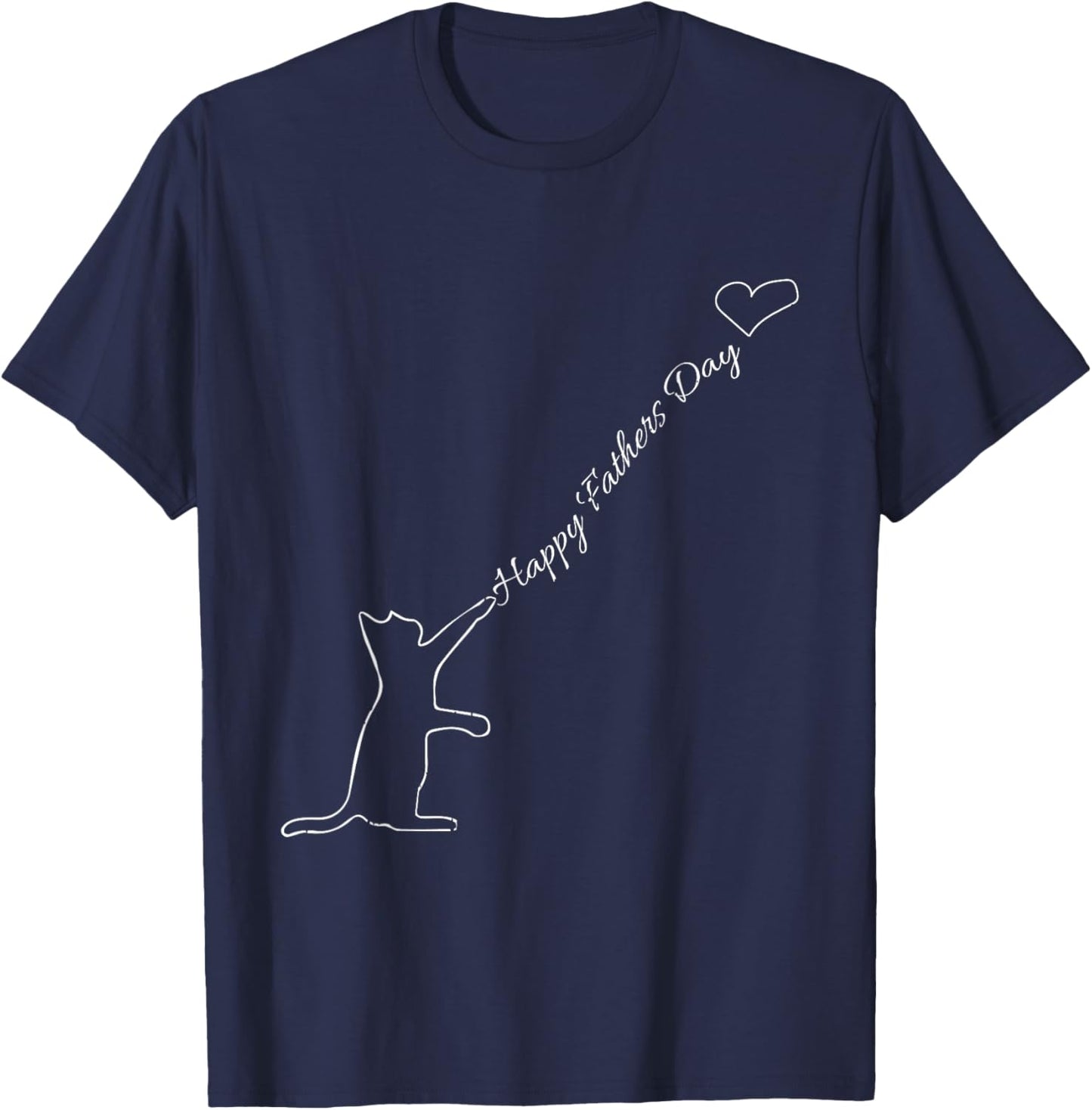 Cat Dad Happy Fathers Day Cool Kitten Papa Grandpa Men T-Shirt - T-Shirt | Navy