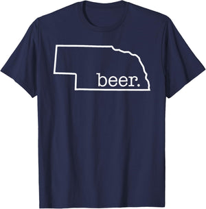 Craft Beer Lover Nebraska Beer State Of Nebraska Men Women T-Shirt - T-Shirt | Navy