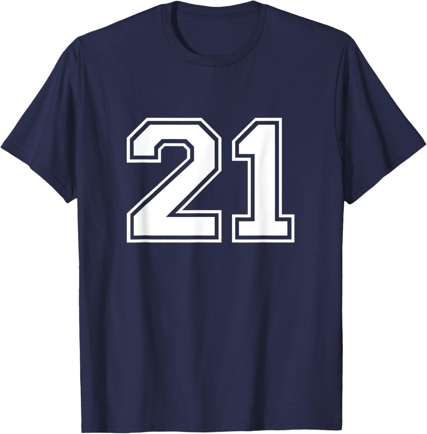 21 Sports Number Fan Best Player Numbers Game Winner Lucky T-Shirt - T-Shirt | Navy