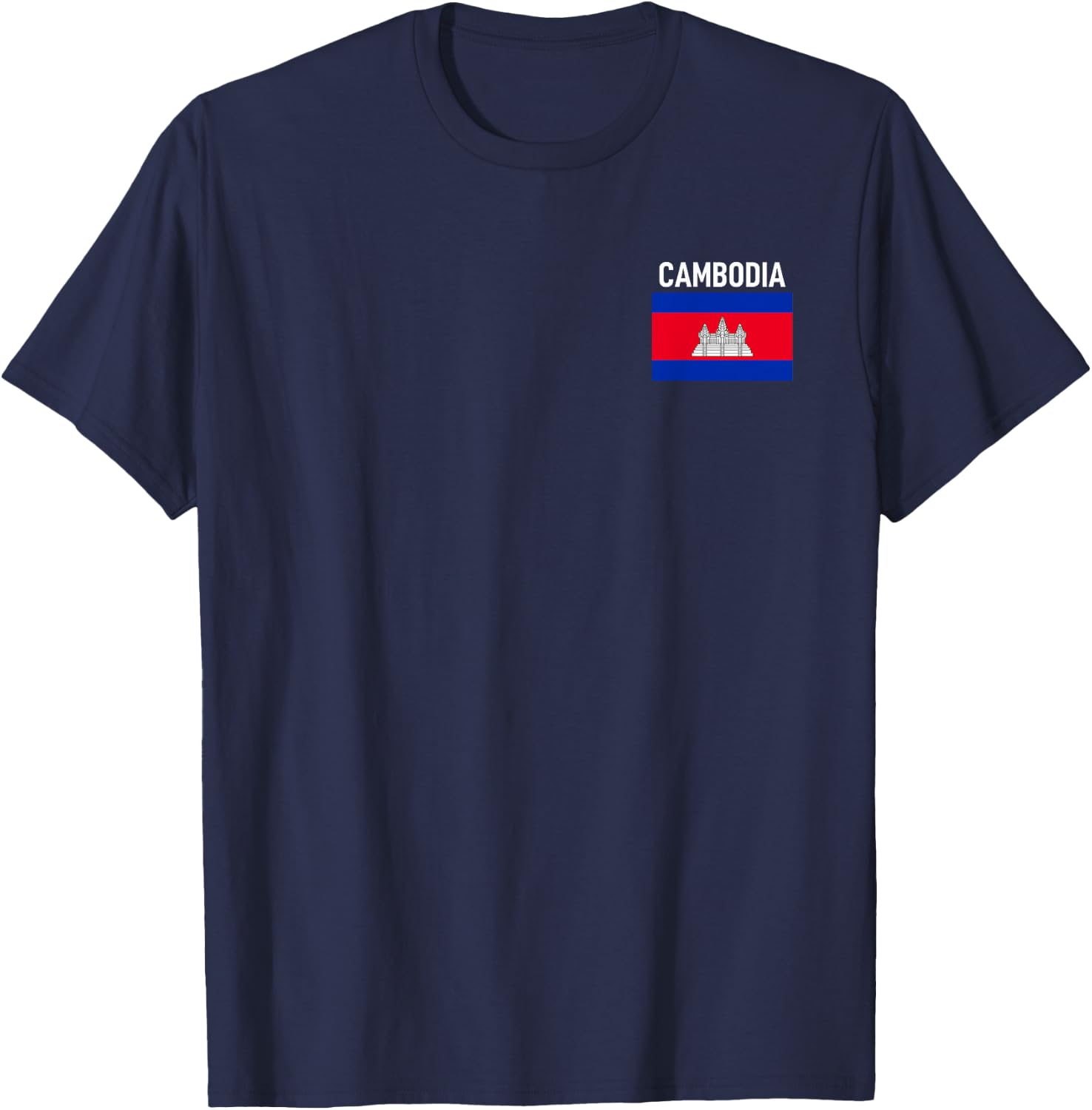 Cambodia Flag Pocket Cambodian Family Roots Men Women Kids T-Shirt - T-Shirt | Navy