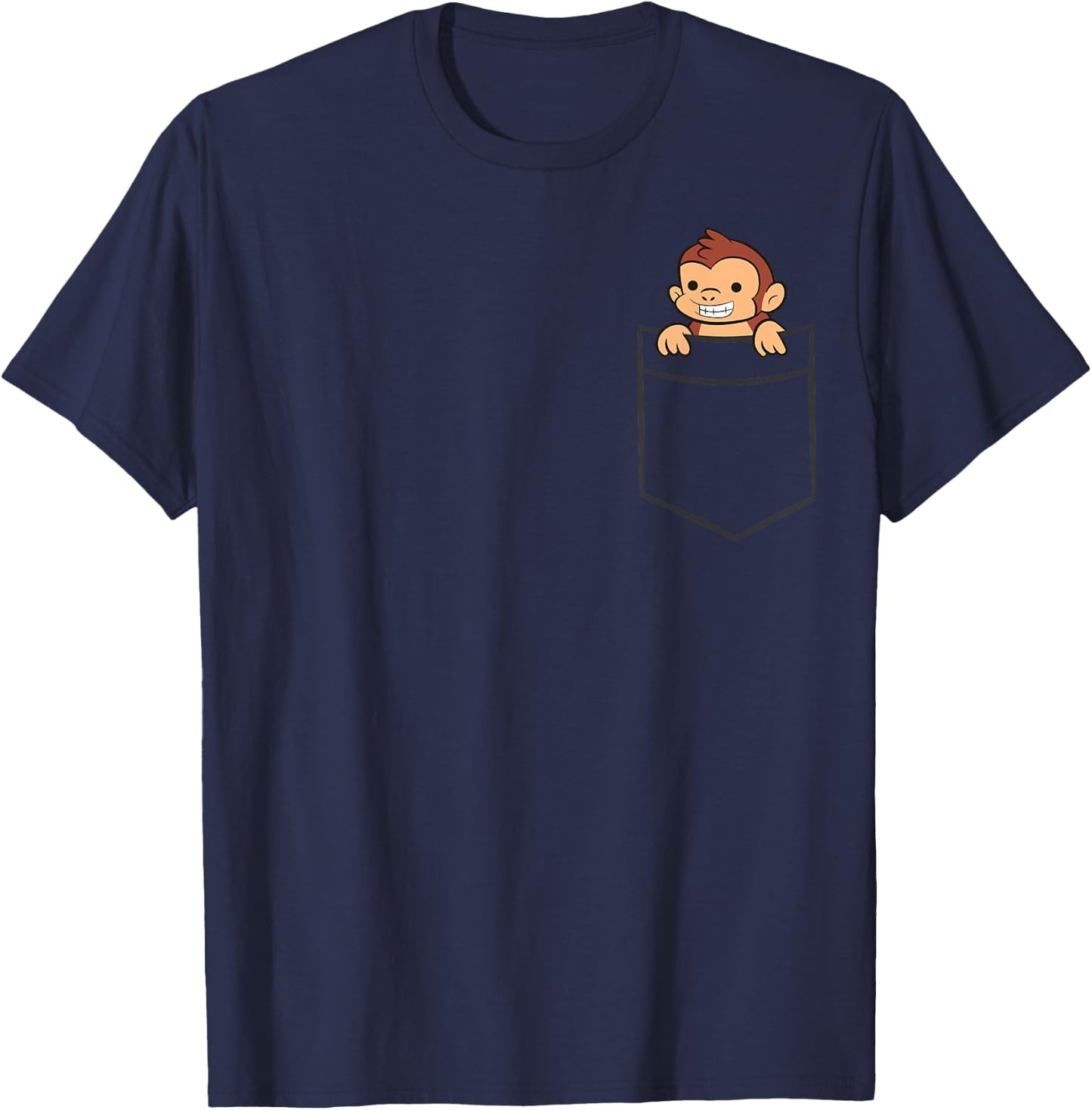 Monkey In A Pocket Cute Ape Monkey T-Shirt - T-Shirt | Navy