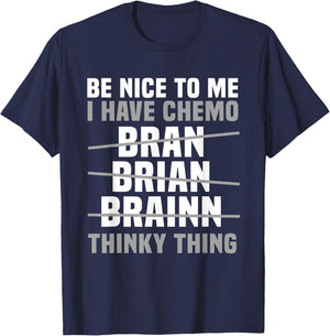 Brain Cancer Patient Chemo Gray Awareness Ribbon T-Shirt - T-Shirt | Navy
