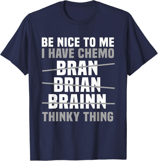 Brain Cancer Patient Chemo Gray Awareness Ribbon T-Shirt - T-Shirt | Navy