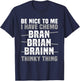 Brain Cancer Patient Chemo Gray Awareness Ribbon T-Shirt - T-Shirt | Navy