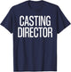Bold Casting Director Text PRINT ON BACK | Film Crew T-Shirt - T-Shirt | Navy
