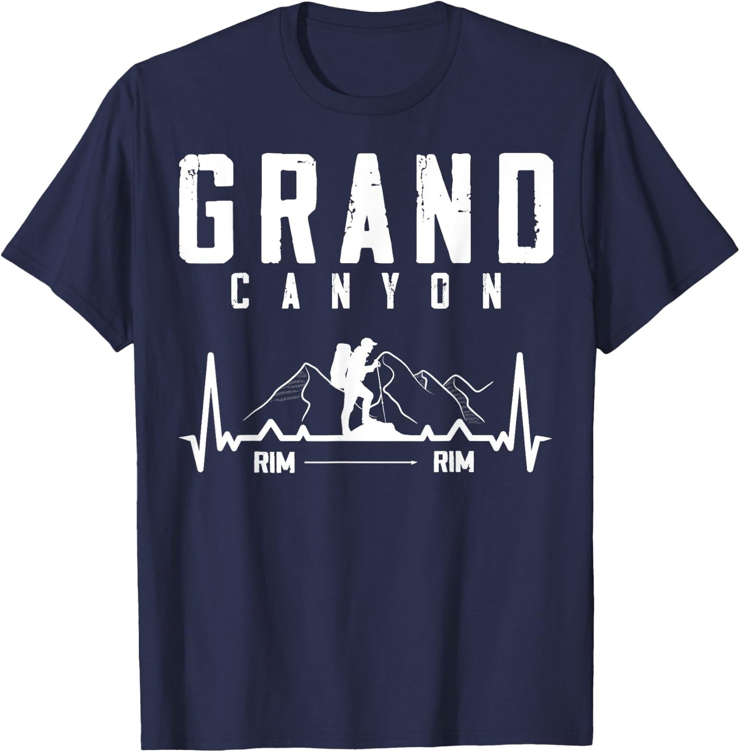 Grand Canyon National Park - Rim - Rim - Retro Hiking T-Shirt - T-Shirt | Navy