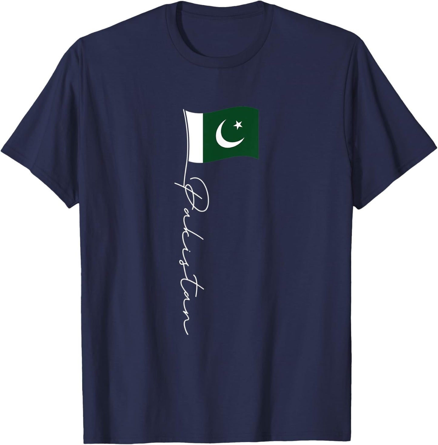Pakistan Signature Flag Pole - Patriotic Pakistani Flag Women Kids Men T-Shirt - T-Shirt | Navy