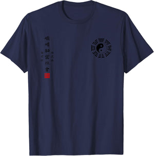 White Eyebrow and White Tiger Temple Kung Fu T-Shirt - T-Shirt | Navy