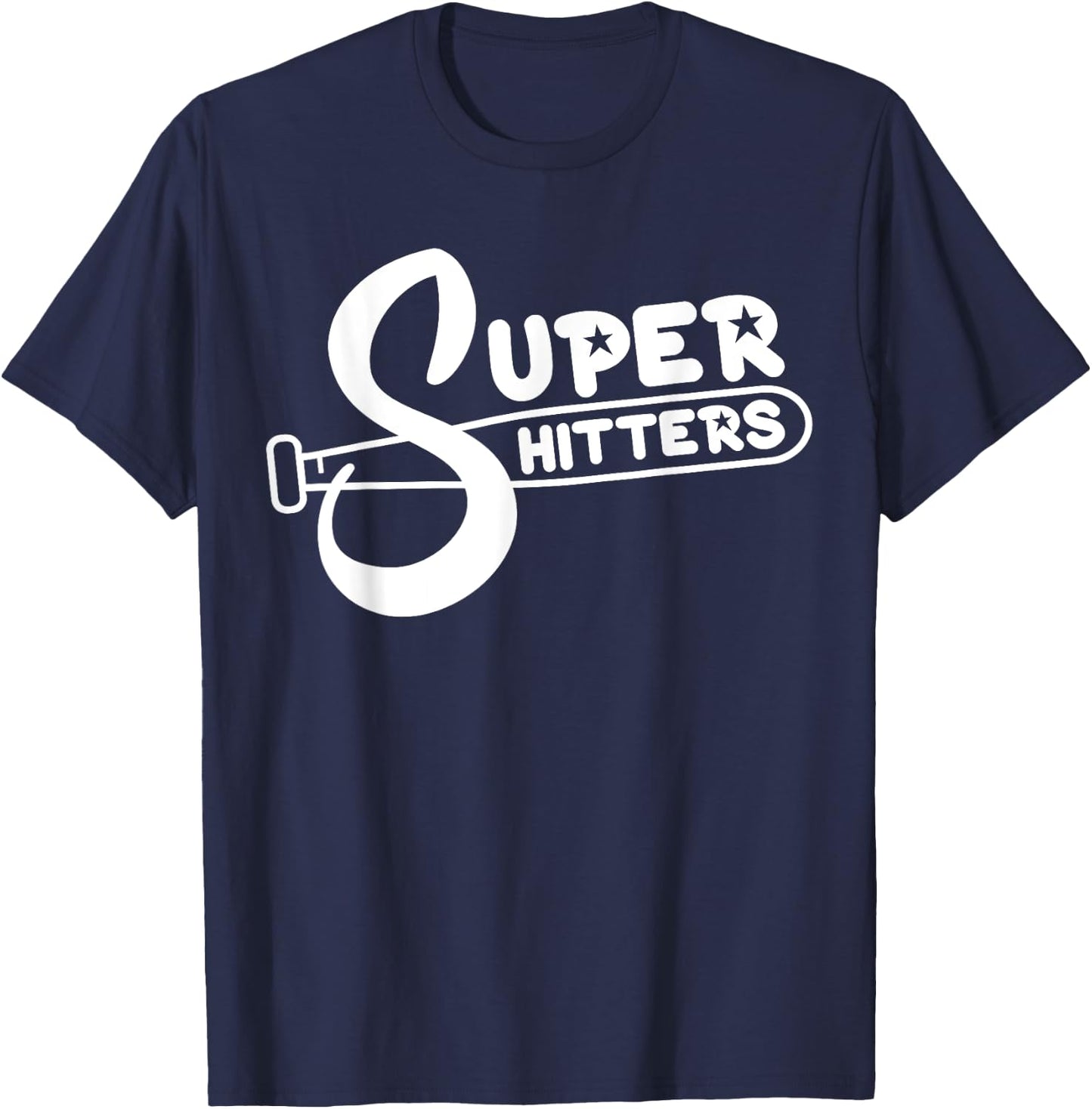 Super Shitters Funny Sports Humor Ironic Baseball Vintage T-Shirt - T-Shirt | Navy