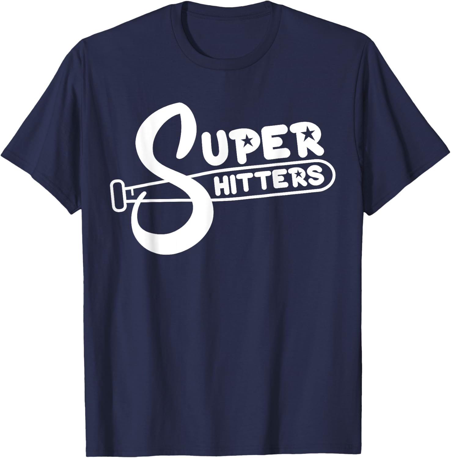 Super Shitters Funny Sports Humor Ironic Baseball Vintage T-Shirt - T-Shirt | Navy